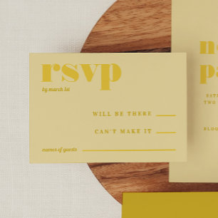 Butter Yellow Simple Wedding RSVP Begleitkarte