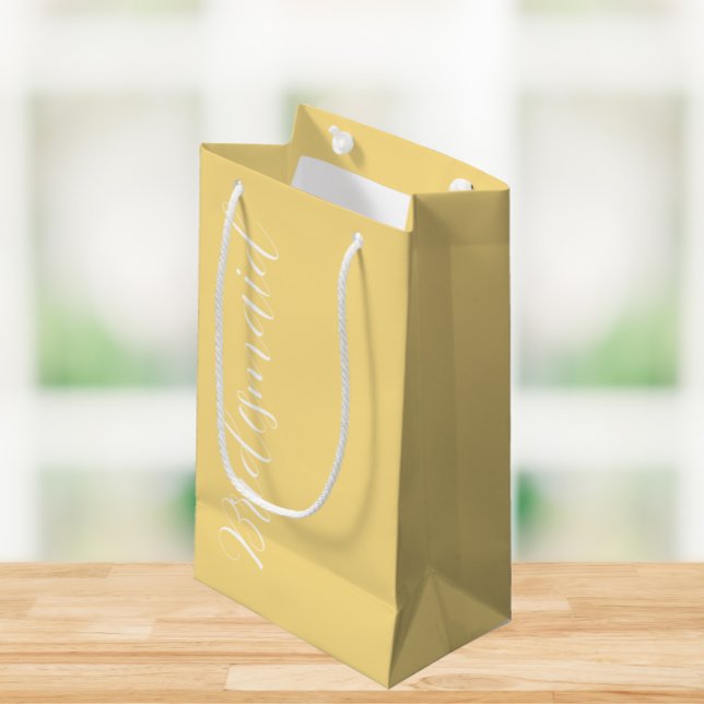 Butter Yellow Stilistische SkriptWedding Bridesmai Kleine Geschenktüte (In Situ)