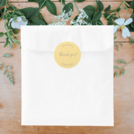 Butter Yellow Stylized Wedding Danke Runder Aufkleber