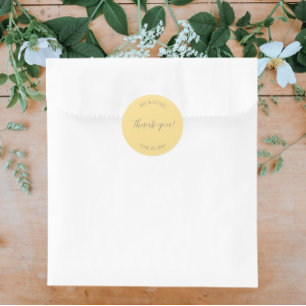 Butter Yellow Stylized Wedding Danke Runder Aufkleber