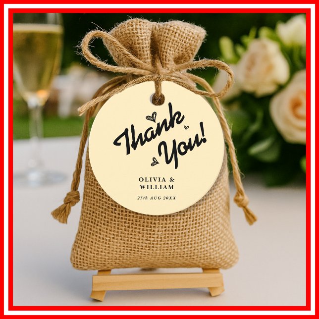 Butter Yellow Wedding Danke Geschenkanhänger (Von Creator hochgeladen)