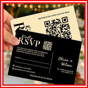 Butter Yellow Wedding QR Code UAWG RSVP Karte