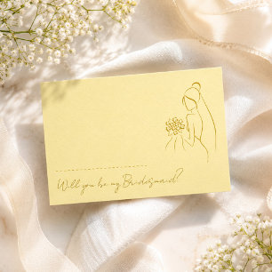 Butter Yellow Wirst du meine Brautjungfer sein Vor Einladung