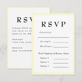 Butter Yellow Zeitlose Hochzeits-RSVP RSVP Karte