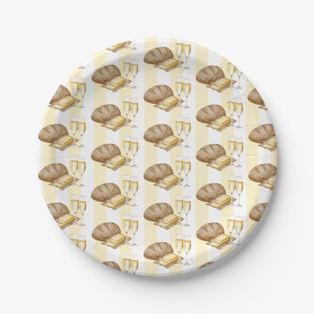 Butter zusammengebackenes Brot und Butter Brautpar Pappteller (Vorderseite)