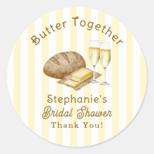 Butter zusammengebackenes Brot und Butter Brautpar Runder Aufkleber