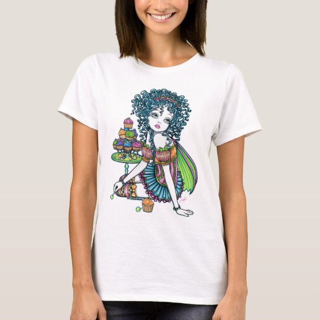 "Butterblume-" Schalen-Kuchen-Fee-Trägershirt T-Shirt (Vorderseite)