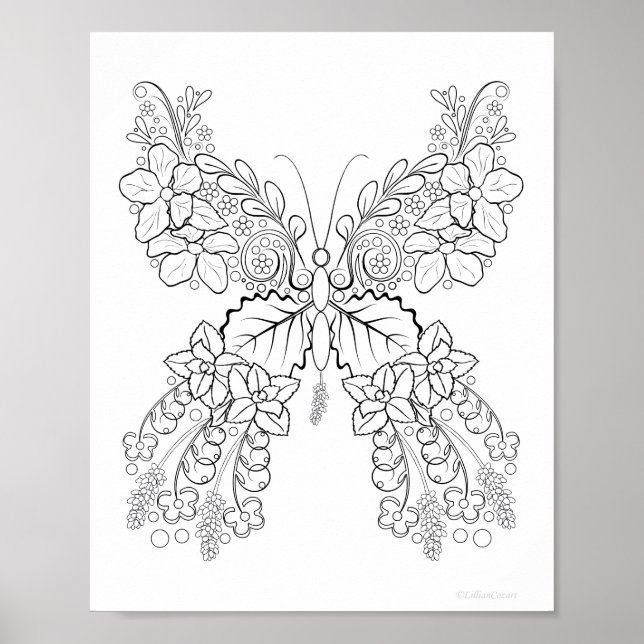 Butterblumen #2 Detaillierte Färbung Poster (Vorne)