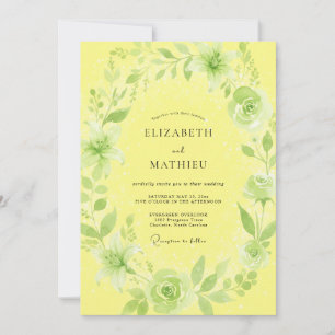 Buttercream-Blattkranz-Hochzeit Einladung