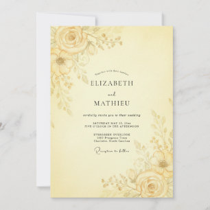 Buttercream-Petal-Hochzeit Einladung