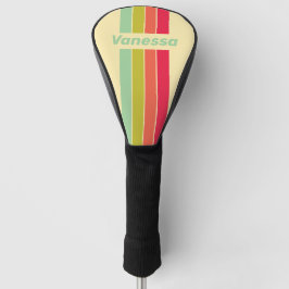 Buttercream Whisper Pin Striped with Name Golf Headcover