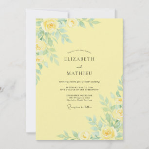 Buttercreme-Blatt-Hochzeit Einladung