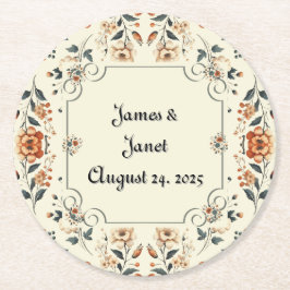 Buttercreme Floral Anpassbarer Untersetzer