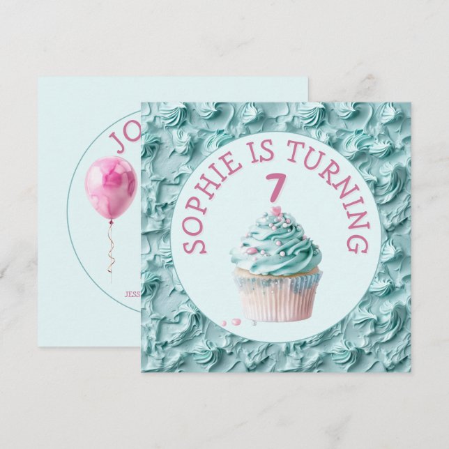 Buttercreme-Icing-Party Geburtstag Einladung (Vorne/Hinten)