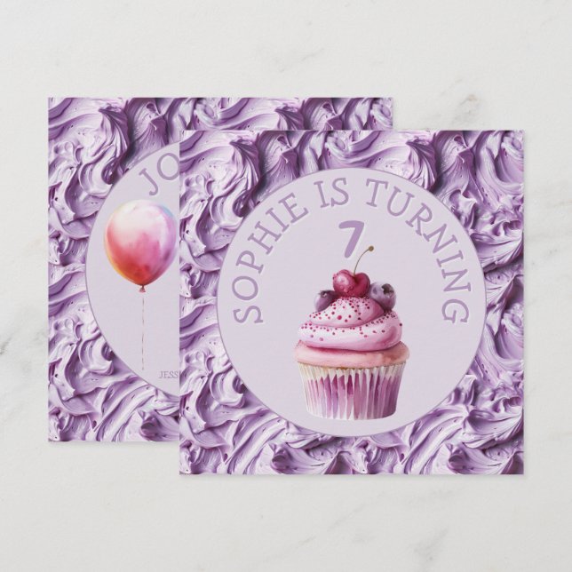 Buttercreme-Icing-Party Geburtstag Einladung (Vorne/Hinten)