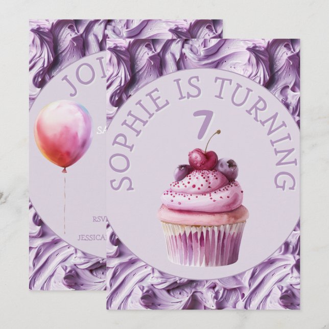 Buttercreme-Icing-Party Geburtstag Einladung (Vorne/Hinten)