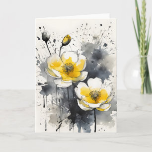 Buttercup - Aquarellblumen Karte