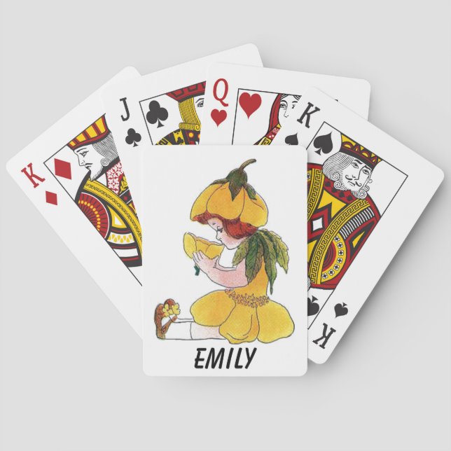 Buttercup Blume Kind Niedliches kleines Mädchen Spielkarten (Rückseite)