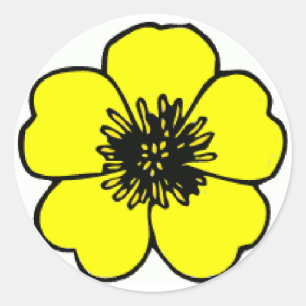 Buttercup-Blume Runder Aufkleber