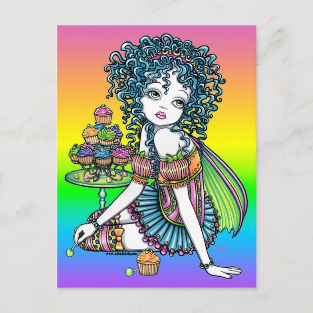"Buttercup" Cake Candy Candy Couture Rainbow Fairy Postkarte (Vorderseite)