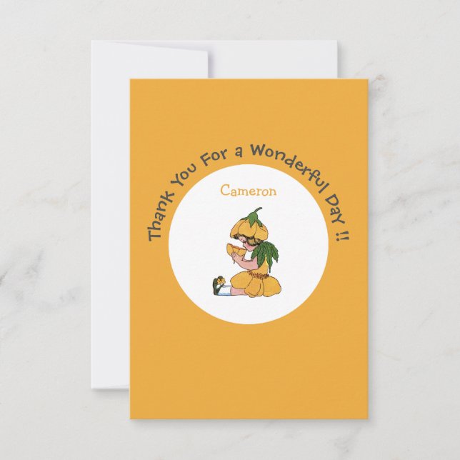 Buttercup Child Whimsical Blume Party Collection Dankeskarte (Vorderseite)