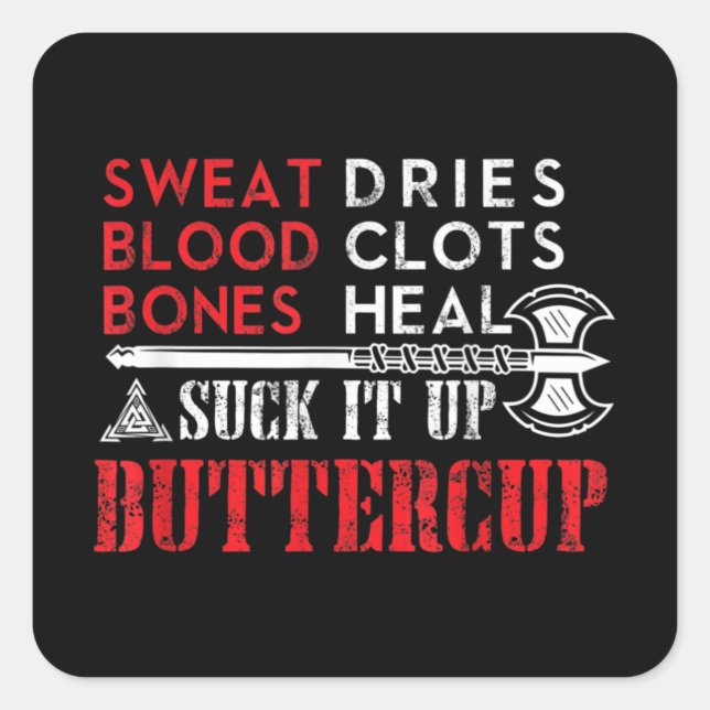 Buttercup Funny Design sind zum Kotzen Quadratischer Aufkleber (Vorderseite)