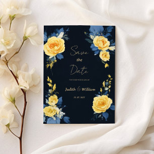 Buttercup Gelbe Marine blauen Blumen Save the Date Einladung