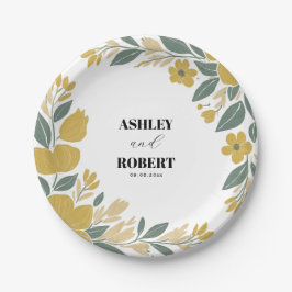 Buttercup Gelbe Moderne Blumenhochzeit Pappteller