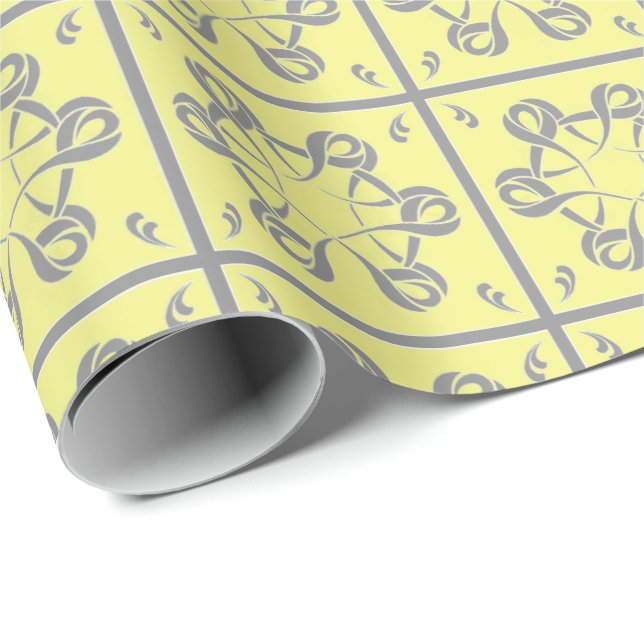 Buttercup Grau Wrapping Paper Geschenkpapier (Rolleneckpunkt)