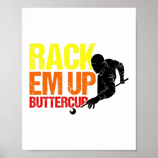 Buttercup Pool Player Billard racken Poster (Vorne)