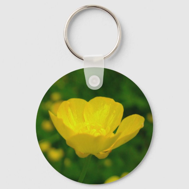 Buttercup Schlüsselketten Gelbe Wildblume Geschenk Schlüsselanhänger (Vorderseite)