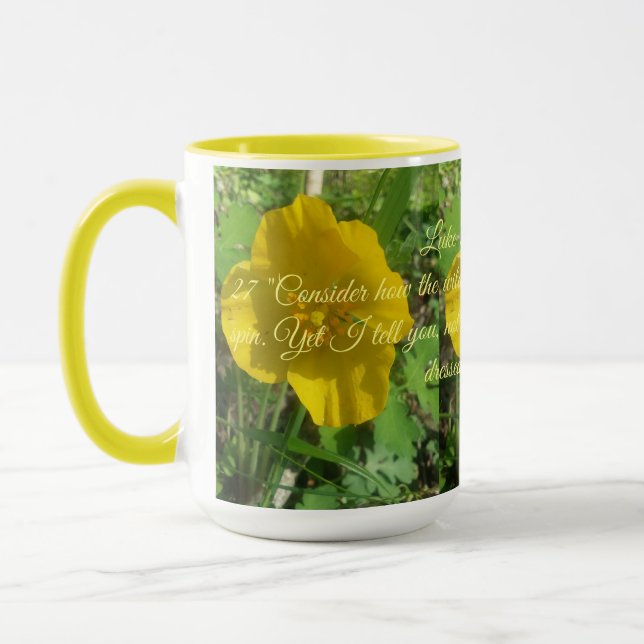 Buttercup und Bibel-Zitat-Tasse Tasse (Links)