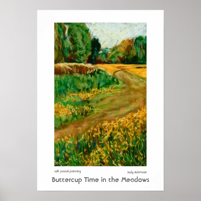 Buttercup Wiesen, Abergavenny: Print, Poster (Vorne)