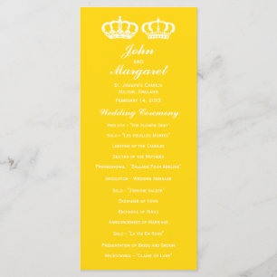Buttercup Yellow Royal Couple Wedding Program Programm