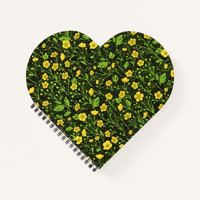 Buttercups auf schwarz notizbuch (Vorderseite)