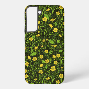 Buttercups auf schwarz samsung galaxy hülle