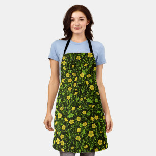 Buttercups auf schwarz schürze