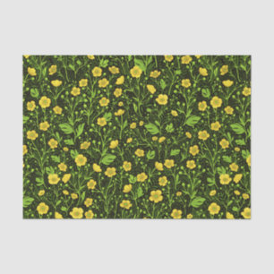 Buttercups auf schwarz seidenpapier