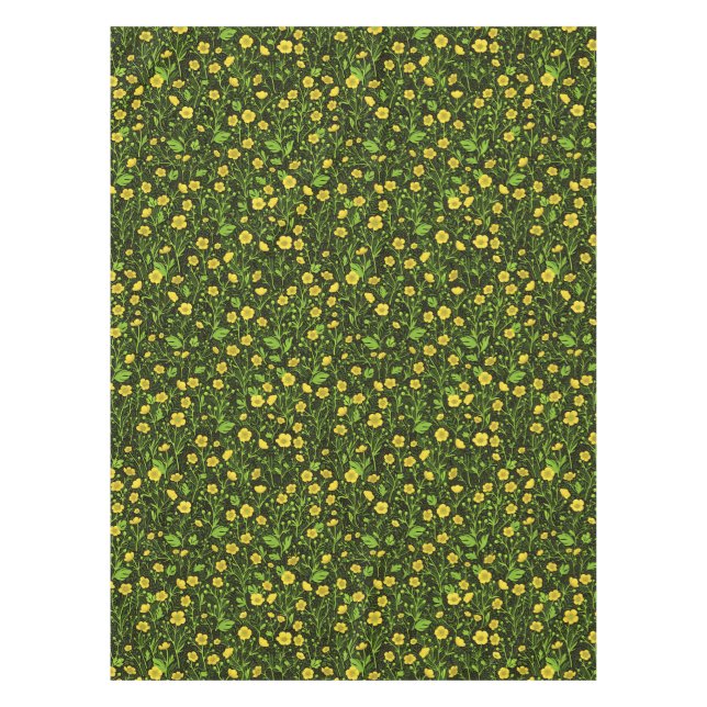 Buttercups auf schwarz tischdecke (Vorderseite)