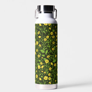 Buttercups auf schwarz trinkflasche