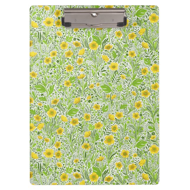Buttercups auf weiß klemmbrett (Vorderseite)