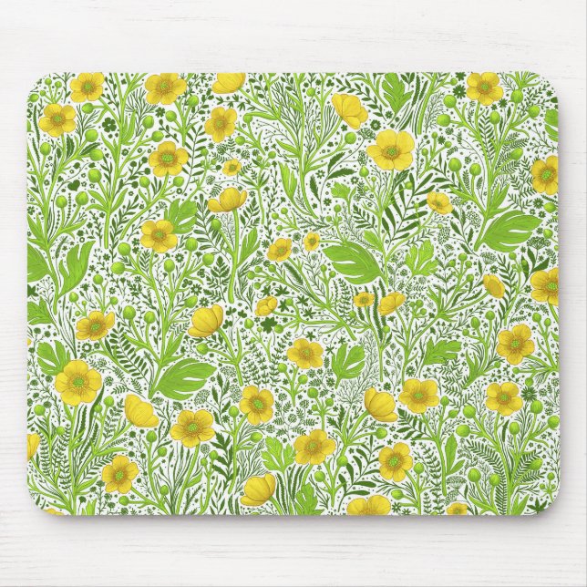 Buttercups auf weiß mousepad (Vorne)