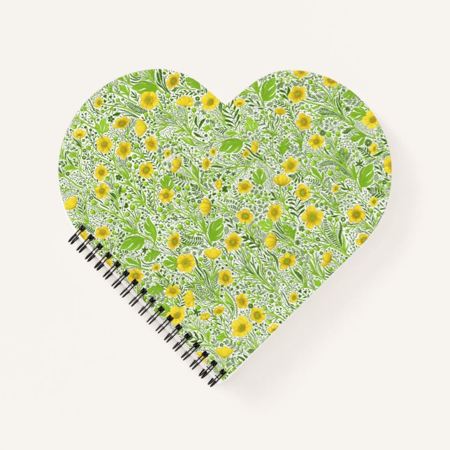 Buttercups auf weiß notizbuch (Vorderseite)
