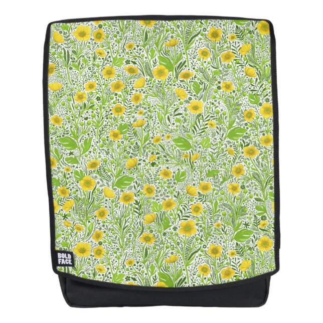 Buttercups auf weiß rucksack (Vorderseite)