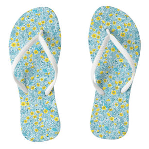 Buttercups, gelb, blau und weiß flip flops