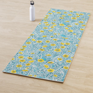 Buttercups, gelb, blau und weiß yogamatte