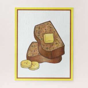 Buttered Banana Broad Loaf Slice Food Illustration Puzzle