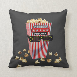 Buttered Popcorn and 3D Movie Glasses Kissen