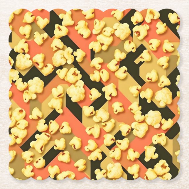 Buttered Popcorn Camouflage Art Untersetzer Set (Vorderseite)