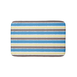 Buttered Popcorn Kaffee Brown Sonic Blue Streifen Badematte